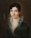 Marie Anne Lambert, baronne Olivier, miniature sur ivoire de A. Beaussier, 1815