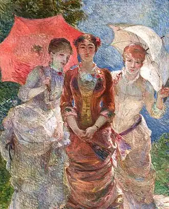 Trois Femmes aux ombrelles (détail), Paris, musée d'Orsay.