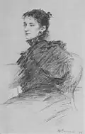 Portrait de Marie Kalašová&nbsp;(cs), dessin à la craie (1899)