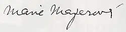 signature de Marie Majerová