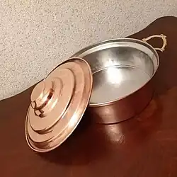 Marmite en cuivre pour cuisson de ktayef