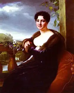 Portrait de la marquise de Reinepont dans le château de Saint Privat (1817), collection privée.