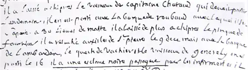 Photo.Arrivée de la jeune esclave noire, avec une cargaison de soie pour les associés du sieur Ollive. Archives des Bouches-du-Rhône, 200 E 479, 21 mai 1720