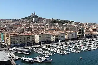 Vue depuis l'ancienne grande roue du vieux-Port de Marseille.