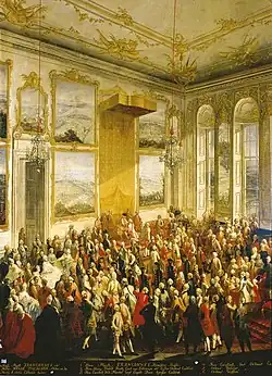 La première cérémonie de l'Ordre de Marie-Thérèse, 1758, peinture à l'huile, atelier de Martin van Meytens