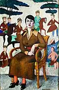 Ilia Machkov: Portrait d'une femme sur une chaise, 1915