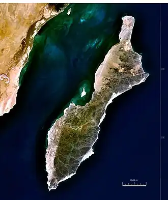 Vue satellite de l'île.