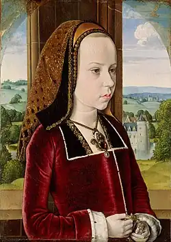 Portrait de Marguerite d'Autriche (1490, huile sur bois, 32,7 × 23&nbsp;cm, Metropolitan Museum, New York).