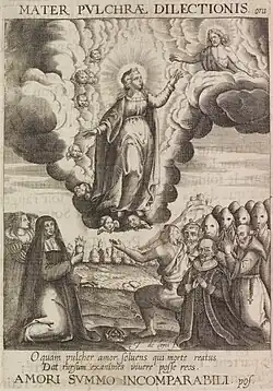 Mater pulchrae dilectionis, Gravure (1634), in :  Jean Terrier, Portraicts des S. S. vertus de la Vierge, etc.