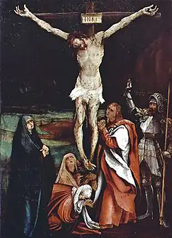 Crucifixion de Bâle, entre 1505 et 1515, 73&nbsp;×&nbsp;52,5&nbsp;cm, Bâle, Kunstmuseum
