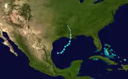 Parcours de la tempête tropicale Matthew