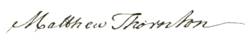 Signature de Matthew Thornton