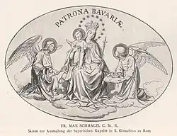 Carton pour la chapelle bavaroise de l'église San Gioacchino in Prati de Rome