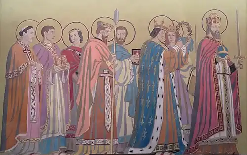 Peinture dans les vaisseaux latéraux de l'église Saint-Sauveur.