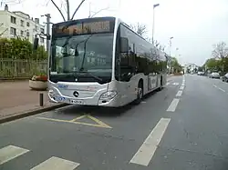 Mercedes-Benz Citaro C2 6095 en pause à la gare d'Enghien-les-Bains.