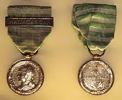 Médaille de la première expédition à Madagascar.