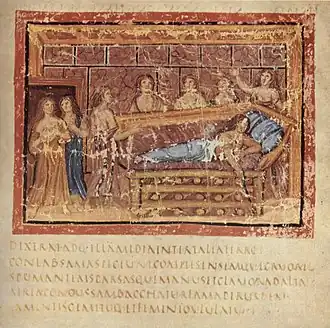 Mort de Didonmanuscrit illustré de l’ÉnéideVergilius Vaticanus, vers 400conservé à la Bibliothèque apostolique vaticane.