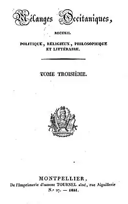 Image illustrative de l’article Mélanges occitaniques