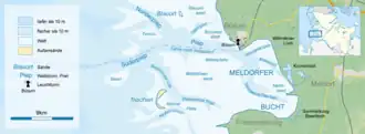 Carte de la baie de Meldorf&nbsp;(de)