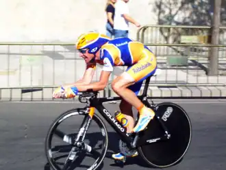 Denis Menchov lors de la 8e&nbsp;étape du Tour d'Espagne 2007.