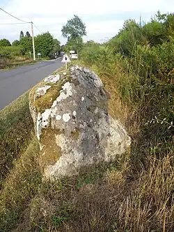 Le menhir près du château d'eau de Bodérin.