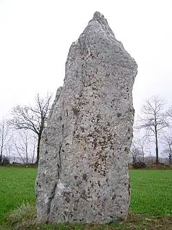 Le menhir de la Pierre Blanche.