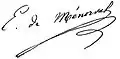 Signature de Eugène de Ménorval
