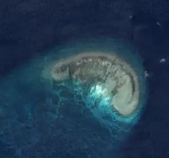 Image satellite du récif Menzies prise par la NASA.