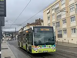 Mercedes Benz Citaro C2 n°296, sur la ligne 10 du réseau STAS direction Place Jean Jaurès. En déviation.
