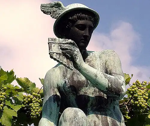 Mercure avec une flûte de Pan, parc Charlottenhof