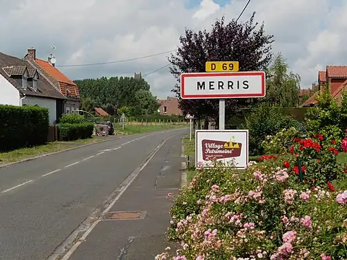 Panneau de la ville de Merris, Nord