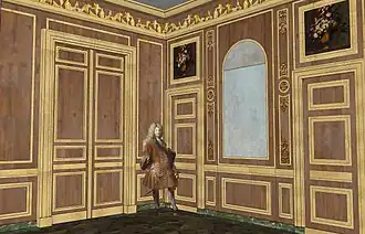 Restitution de l'antichambre de l'appartement frais de Meudon, vers 1704.