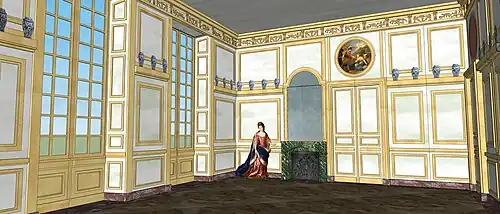 Essai de restitution du Cabinet de Mme de Maintenon à Meudon, vers 1702.