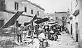 Un marché de rue à Mexico, 1884-1885.