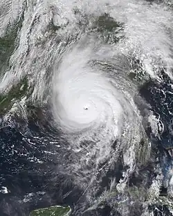 Michael le 10 octobre à 17&nbsp;h&nbsp;32&nbsp;UTC à la catégorie 5.