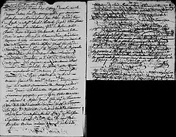 Acte de mariage entre Michel Eustache Gaspard Alain Chartier et Josette de Tonnancour. 12 décembre 1770. Paroisse de l'Immaculée-Conception de la ville de Trois-Rivières.