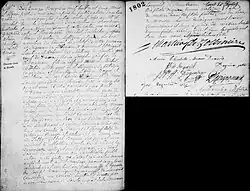 Acte de mariage entre Michel Eustache Gaspard Alain Chartier de Lotbinière et Marie Charlotte Munro. 15 novembre 1802. Paroisse Saint-Michel-de-Vaudreuil de la ville de Vaudreuil.