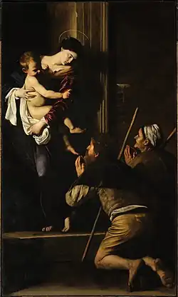 La Madone des pèlerins du Caravage(Basilique Saint-Augustin de Rome)