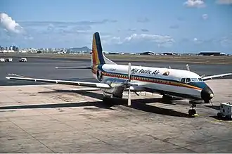 Mid Pacific Air NAMC YS-11A-659 à l'Aéroport international d'Honolulu (Hawaii, 1982)