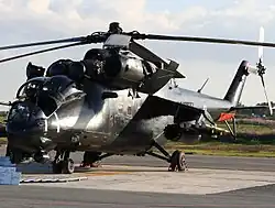 Hélicoptère d'attaque Mil Mi-35 de la force aérienne chypriote. Vendu en 2023 à la Serbie.