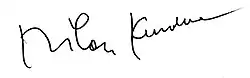 signature de Milan Kundera