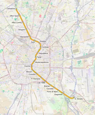 Voir la carte de la ligne.