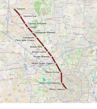 Voir la carte de la ligne.