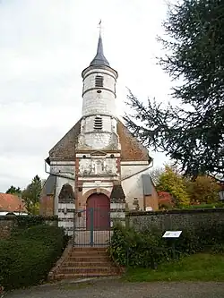Vue du clocher avec date.
