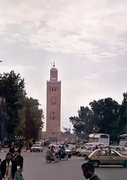 Marrakech, Maroc : Minaret de la Koutoubia (1195)