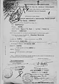 Demande de visa de Zareh Tchouhadjian au Ministère du Travail en 1926.