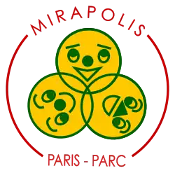 Un logo du parc, représentant trois visages souriants entrelacés.