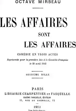 Image illustrative de l’article Les affaires sont les affaires (pièce de théâtre)