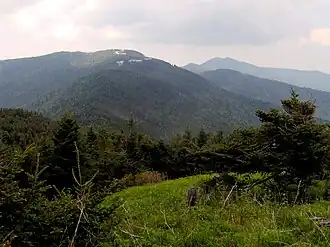 Vue du mont Mitchell, à gauche.
