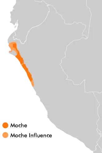 Carte de l'influence culturelle moche.